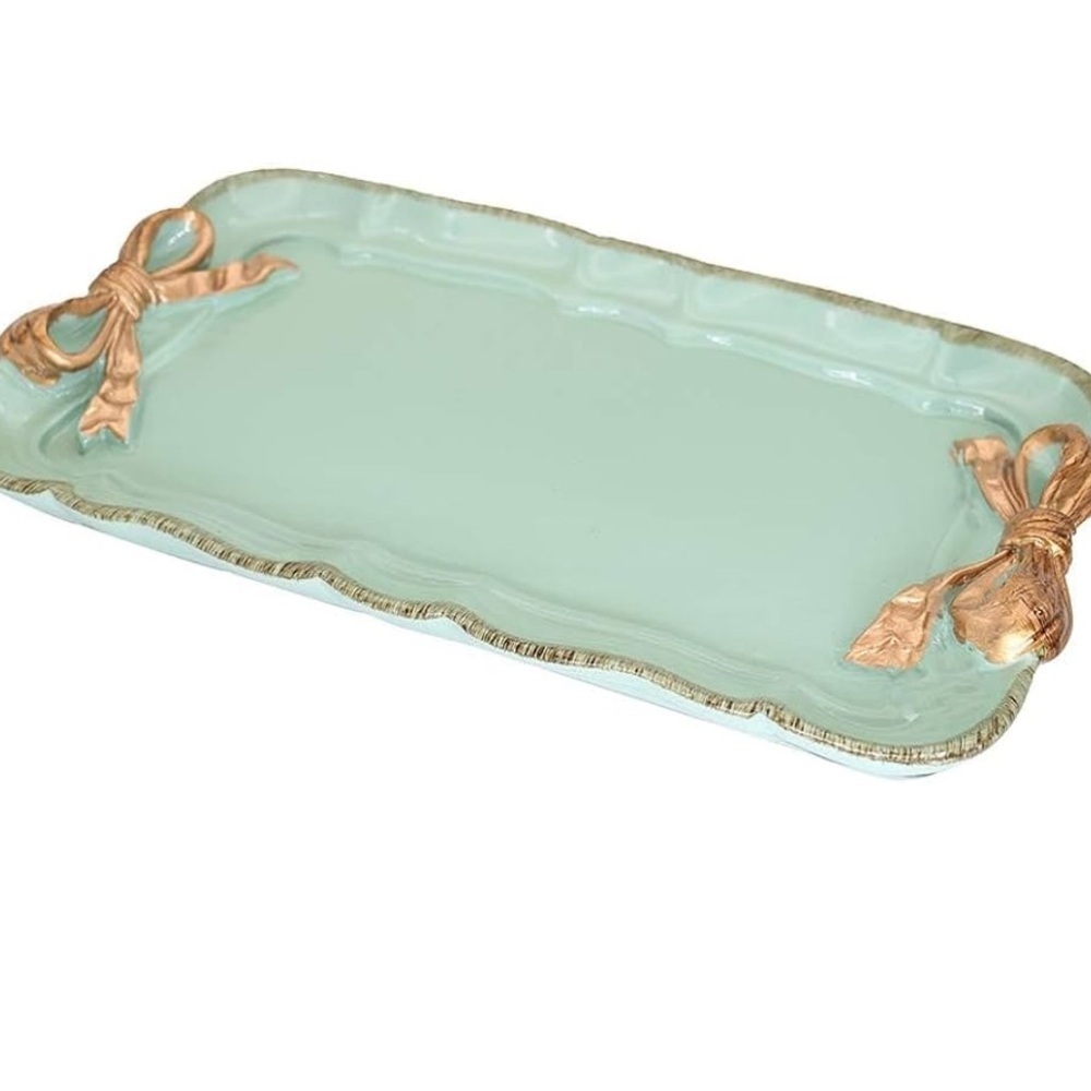 Coquette jewelry tray with golden bows